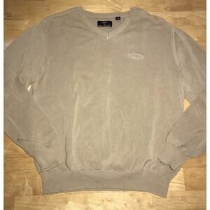 Callaway Men's Golf Sport Sweater Size Medium Tan Beige‎ V-Neck